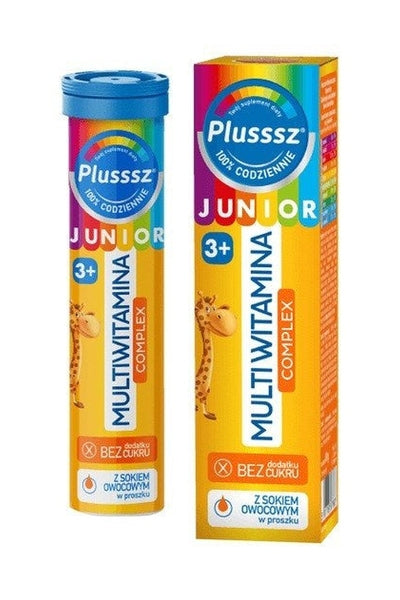 Plusssz Junior Multi Witamina Complex – 10 Vitamin Effervescent Tablets for Children 3+ – Tropical Flavour – 20 Tablets