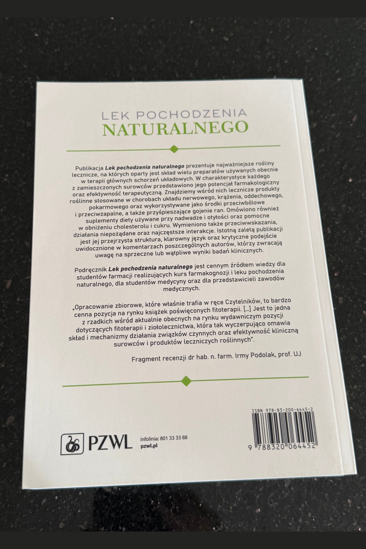 🇵🇱Polish Book - Anna Kiss - Lek Pochodzenia Naturalnego
