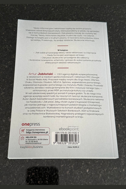 Polish 🇵🇱 Book - Artur Jablonski Jabłoński - Jak pisac zeby chcieli czytac i kupowac
