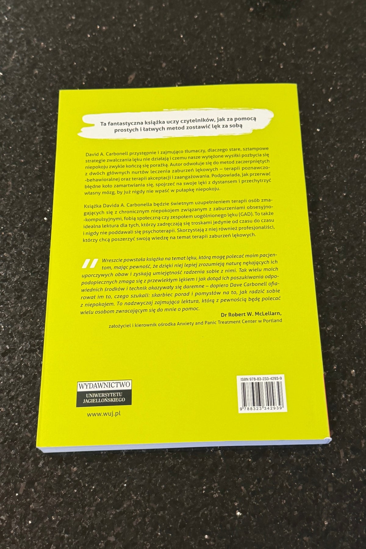 🇵🇱Polish Book - David A.Carbonnell - W pulapce niepokoju Nerwica