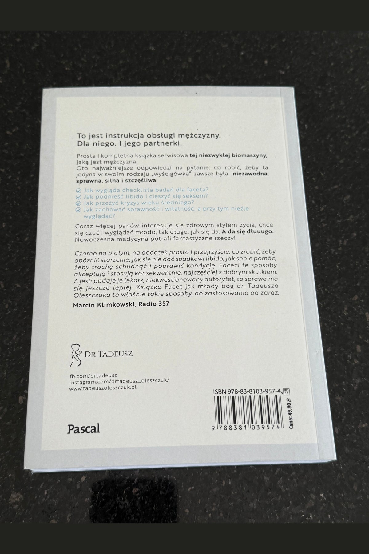 Polish 🇵🇱 Book - Dr. Tadeusz Oleszczuk - Facet Jak Mlody Bog Bóg
