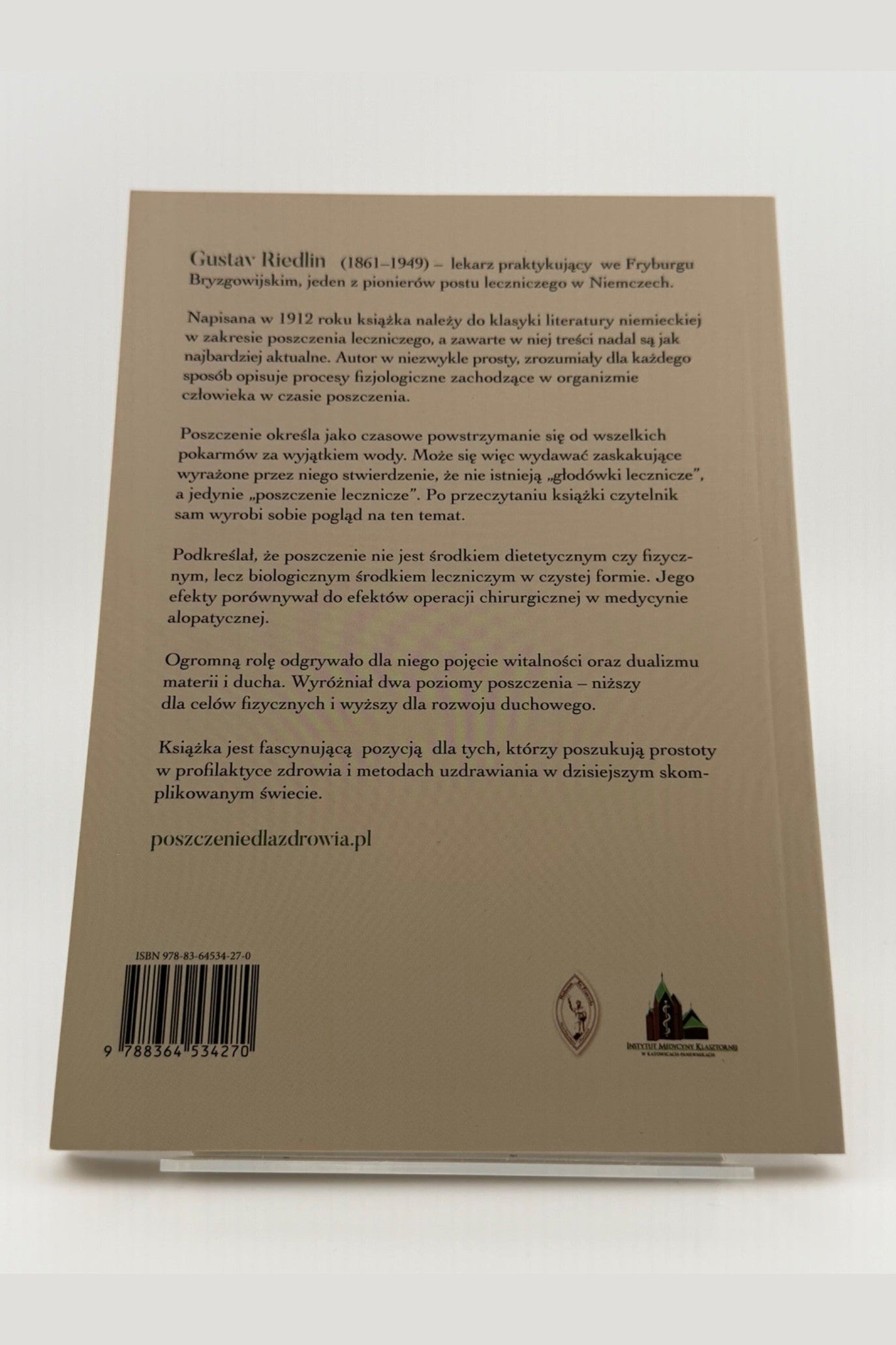 🇵🇱Polish Book - Gustav Riedlin - Poszczenie dla zdrowia
