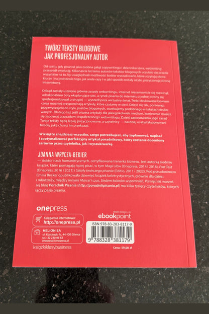 🇵🇱Polish Book - Joanna Wrycza - Bakier - Web Writing dla Internetu. Profesjonalne tworzenie tekstow