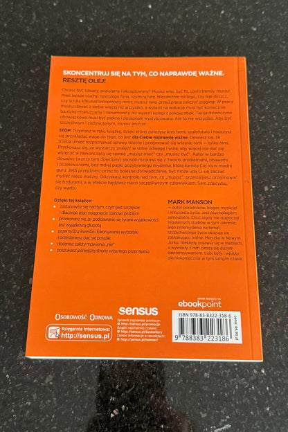 🇵🇱Polish Book - Mark Manson - Subtelnie Mowie F*ck.Sprzeczna z logika metoda na szczesliwe zycie