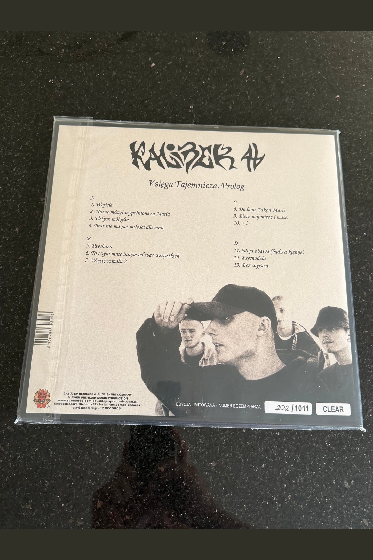 🇵🇱 Polish Hip Hop Vinyl - Kaliber 44 - Ksiega Tajemnicza Prolog Limit.Ed. Clear LP Numbered Polski Rap