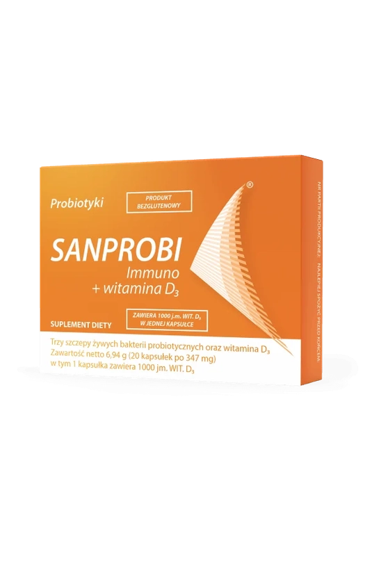 Sanprobi Immuno + witamina D3 20 kapsułek – Sanprobi Immuno + Vitamin D3 20 Capsules