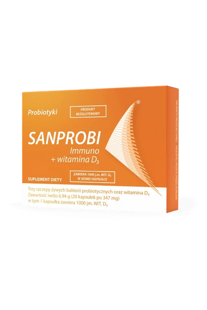 Sanprobi Immuno + witamina D3 20 kapsułek – Sanprobi Immuno + Vitamin D3 20 Capsules