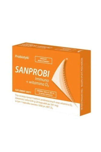 Sanprobi Immuno + witamina D3 20 kapsułek – Sanprobi Immuno + Vitamin D3 20 Capsules