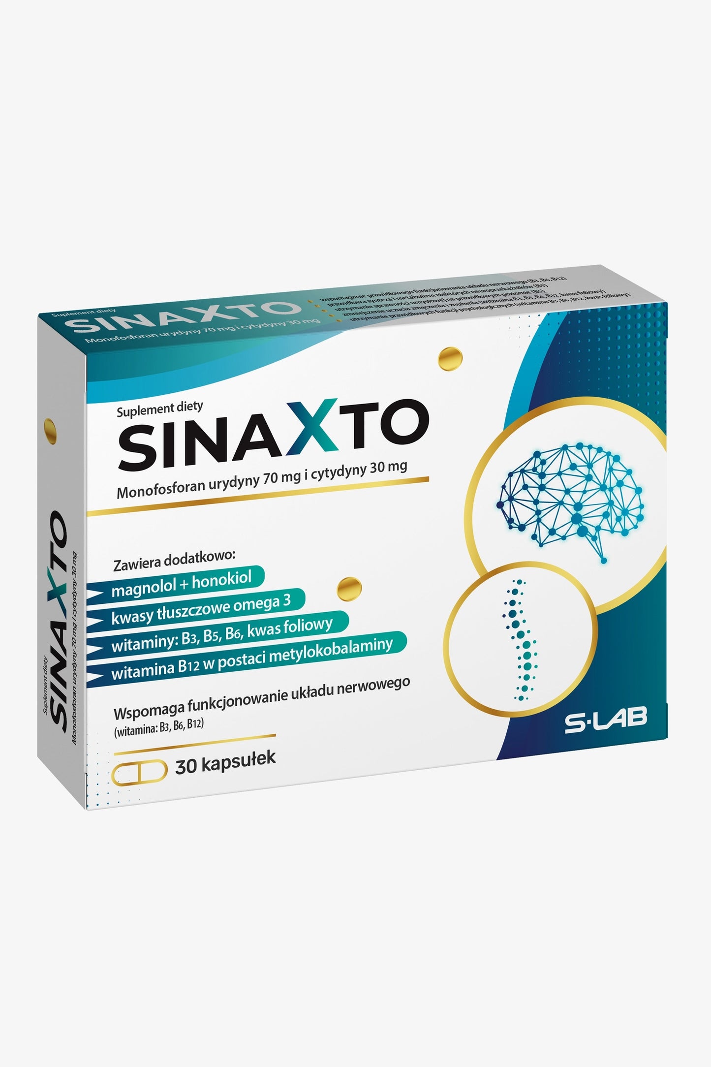 Sinaxto – Uridine, Cytidine & Magnolia Nootropic Brain & Nervous System Support – 30 Capsules