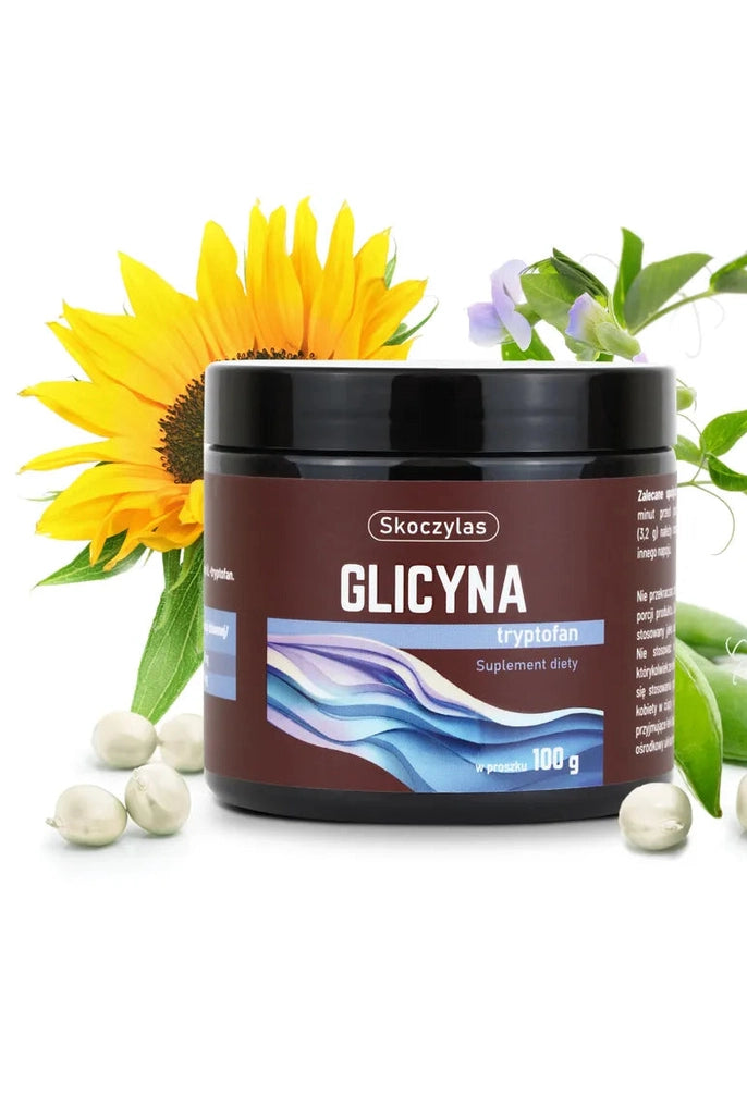 Skoczylas Glicyna Tryptofan Suplement Diety w Proszku 100g – Skoczylas Glycine Tryptophan Dietary Supplement Powder 100g