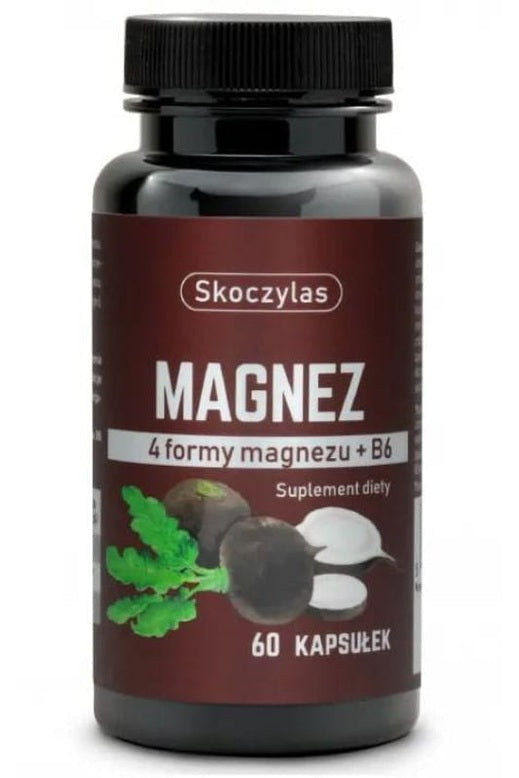 Skoczylas Magnez – 4 Forms of Magnesium + Vitamin B6 & Black Radish – 60 Capsules