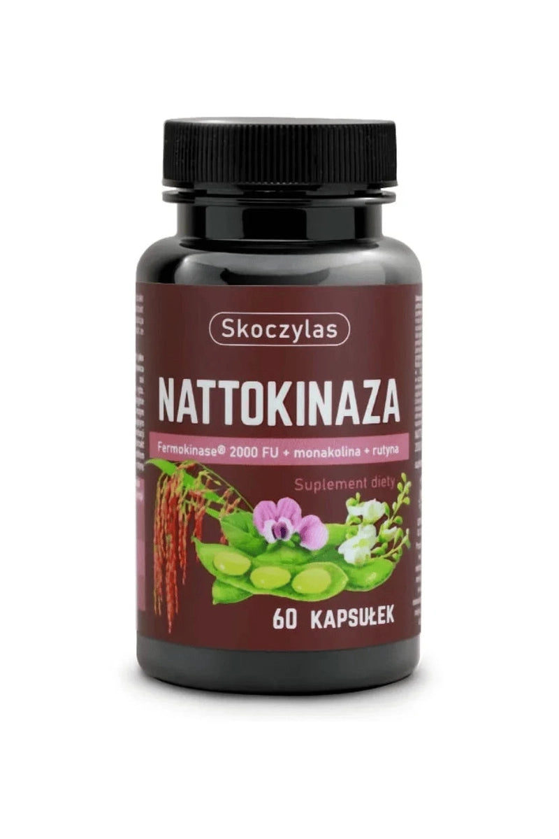 Skoczylas Nattokinaza Fermokinase® 2000 FU + monakolina + rutyna 60 kapsułek – Skoczylas Nattokinase Fermokinase® 2000 FU + Monacolin + Rutin 60 Capsules