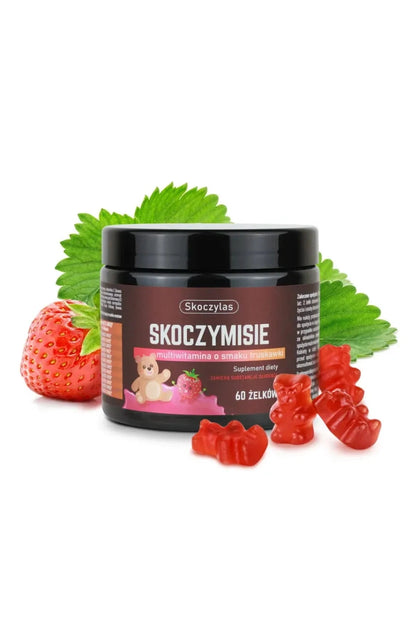 Skoczylas Skoczymisie Multiwitamina o Smaku Truskawki 60 Żelków – Skoczylas Skoczymisie Multivitamin Strawberry Flavour 60 Gummies