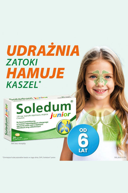 Soledum Junior 100 mg kapsułki dojelitowe miękkie 20 szt. – Soledum Junior 100 mg Soft Gastro-Resistant Capsules 20 caps