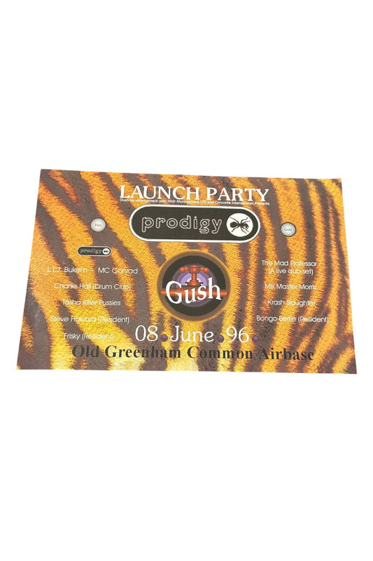 The Prodigy - Launch Party Flyer 8th June 1996 Old Greenham Common Airbase Rare