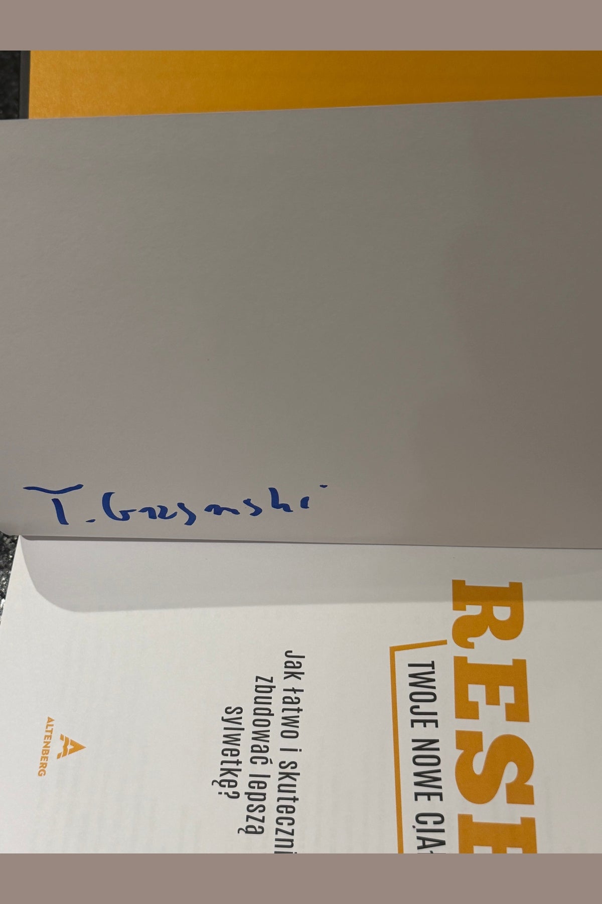 🇵🇱Tomek Grzymski - Reset. Twoje Nowe Ciało. Autograf
