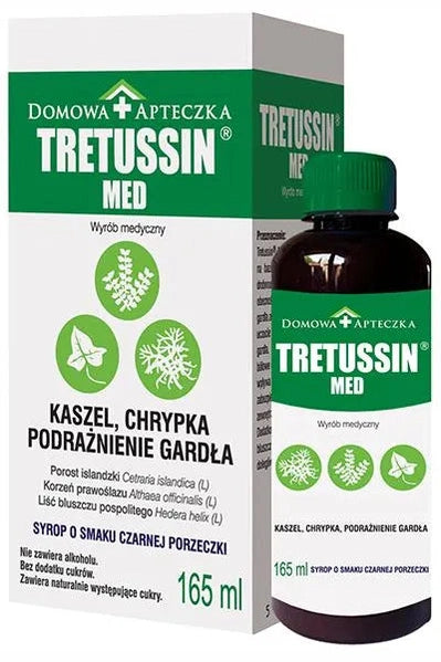 Tretussin Med Syrop Kaszel Chrypka Podrażnienie Gardła 165ml – Tretussin Med Cough Hoarseness Throat Irritation Syrup 165ml