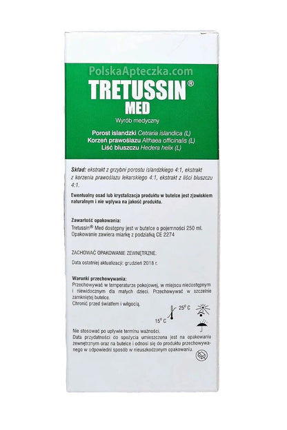 Tretussin Med Syrop Kaszel Chrypka Podrażnienie Gardła 165ml – Tretussin Med Cough Hoarseness Throat Irritation Syrup 165ml