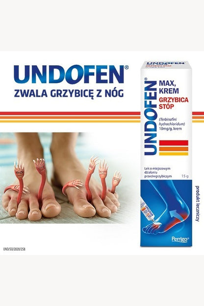 Undofen Max Krem Grzybica Stóp 15g – Undofen Max Cream Athlete's Foot Fungal Treatment 15g