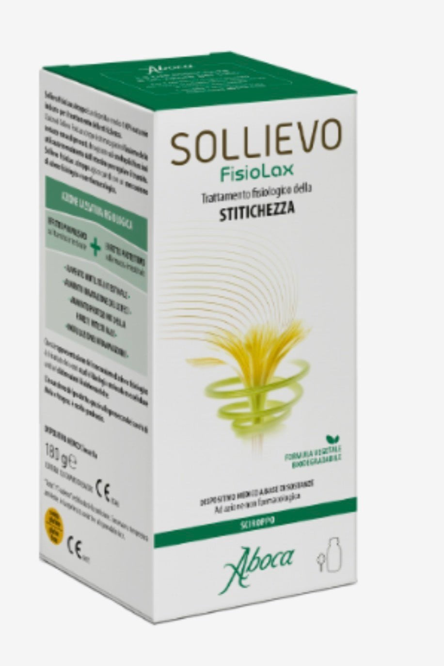 Aboca Sollievo PhysioLax Syrup – Natural Constipation Relief Syrup with Senna, Chicory & Apple – 180g