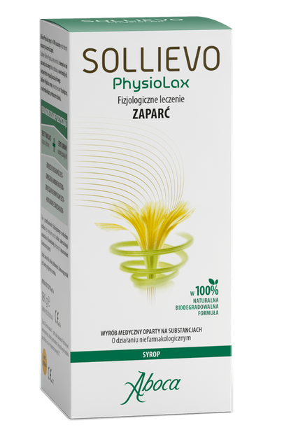Aboca Sollievo PhysioLax Syrup – Natural Constipation Relief Syrup with Senna, Chicory & Apple – 180g