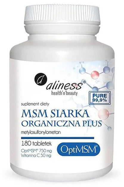Aliness MSM Siarka Organiczna Plus - 180 Capsules - My Health Oasis