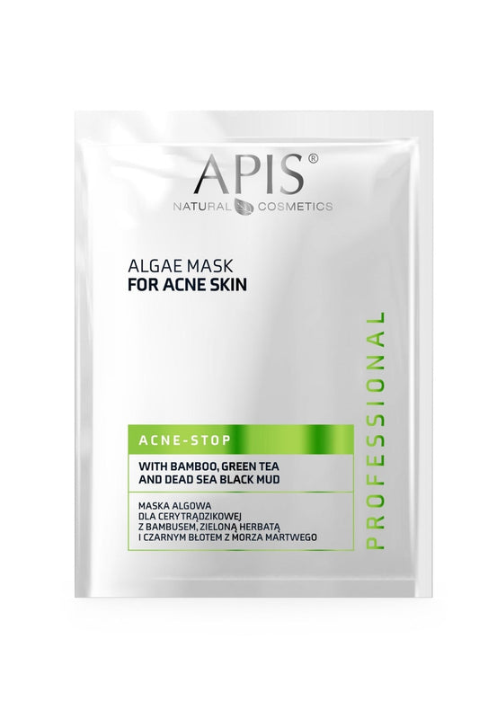 Apis ACNE - STOP Algae Mask for Acne - Prone Skin with Bamboo, Green Tea, and Dead Sea Black Mud | 20g - My Health Oasis