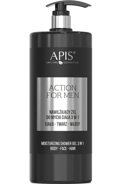 Apis ACTION FOR MEN Moisturising 3 - in - 1 Body Wash Gel | 1L - My Health Oasis