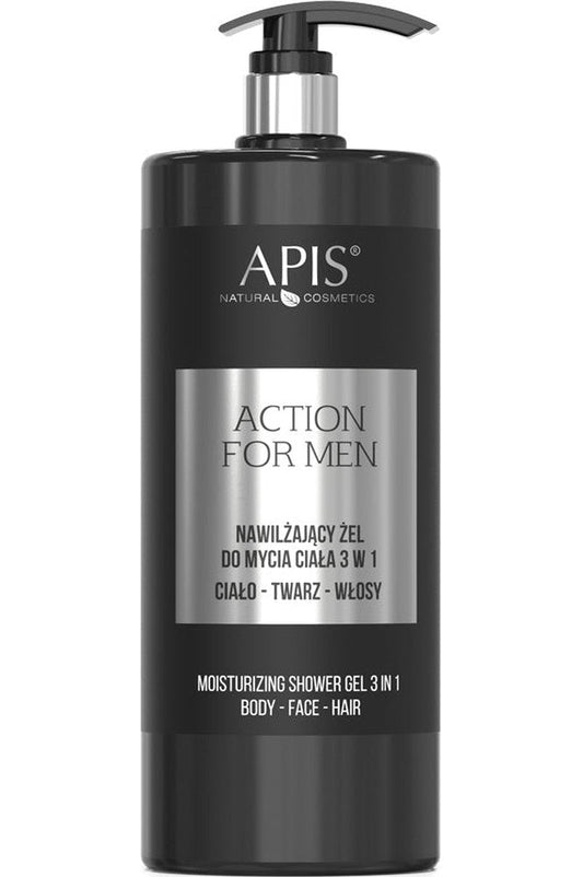 Apis ACTION FOR MEN Moisturising 3 - in - 1 Body Wash Gel | 1L - My Health Oasis