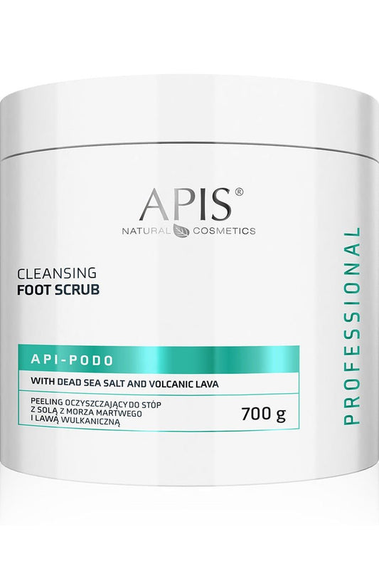 Apis API - PODO cleansing foot peeling with Dead Sea salt and volcanic lava - deeply exfoliates and smooths rough skin | 700g - My Health Oasis
