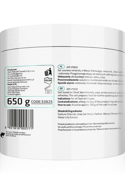 Apis API - PODO urea softening foot salt – intensively softens and refreshes rough feet | 650g - My Health Oasis