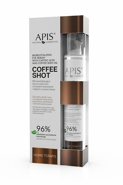 Apis Coffee Shot HOME THERAPIS Bio - revitalising eye serum with caffeine acid & coffee seed oil - My Health Oasis