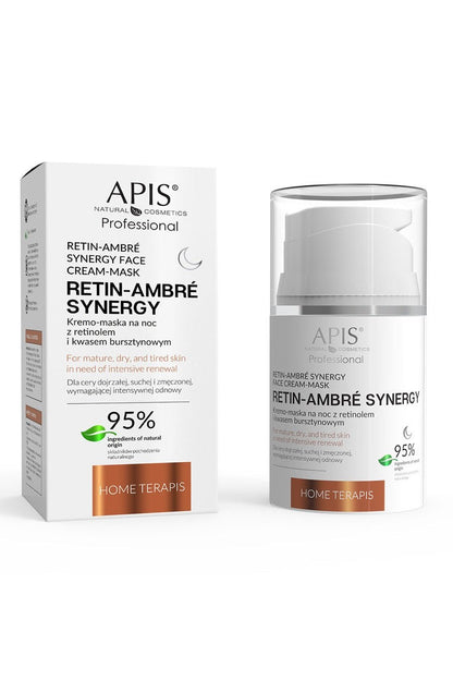 Apis Retin - Ambre Synergy Home Terapis Night Cream - Mask with Retinol and Succinic Acid |50ml - My Health Oasis