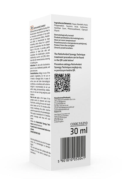 Apis Retin - Ambre Synergy Mandelic & Succinic Acid Peel – 15% Mandelic Acid | 2% Succinic Acid | 30ml | Brightening & Exfoliating Treatment - My Health Oasis