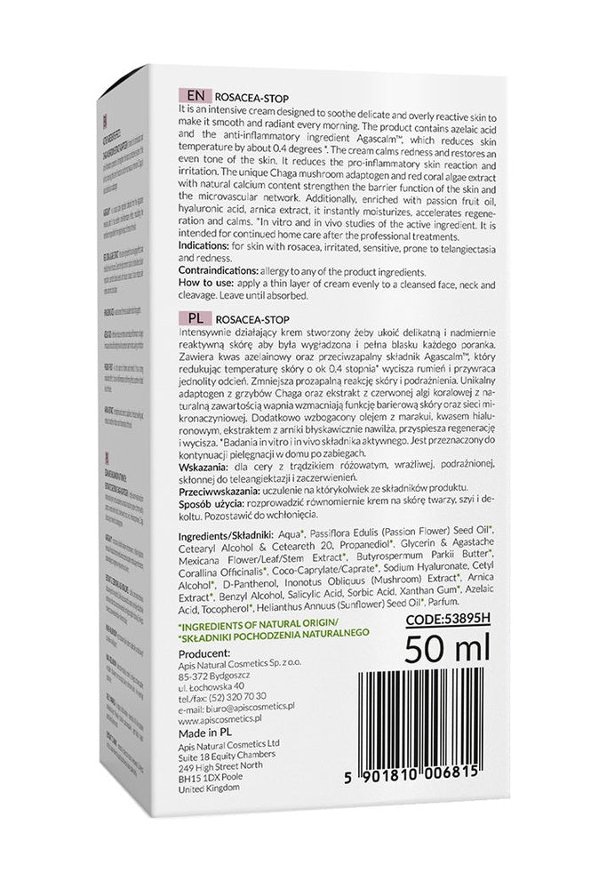 Apis Rosacea - Stop Soothing Night Cream for Sensitive Skin | 50ml - My Health Oasis