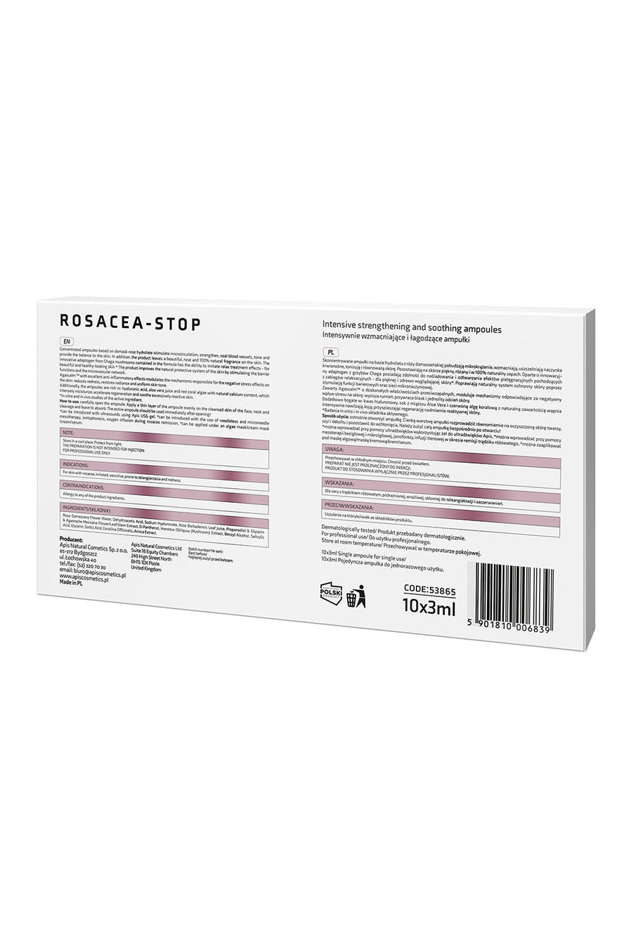 Apis Rosacea - Stop Strengthening & Soothing Ampoules | 10x3ml - My Health Oasis