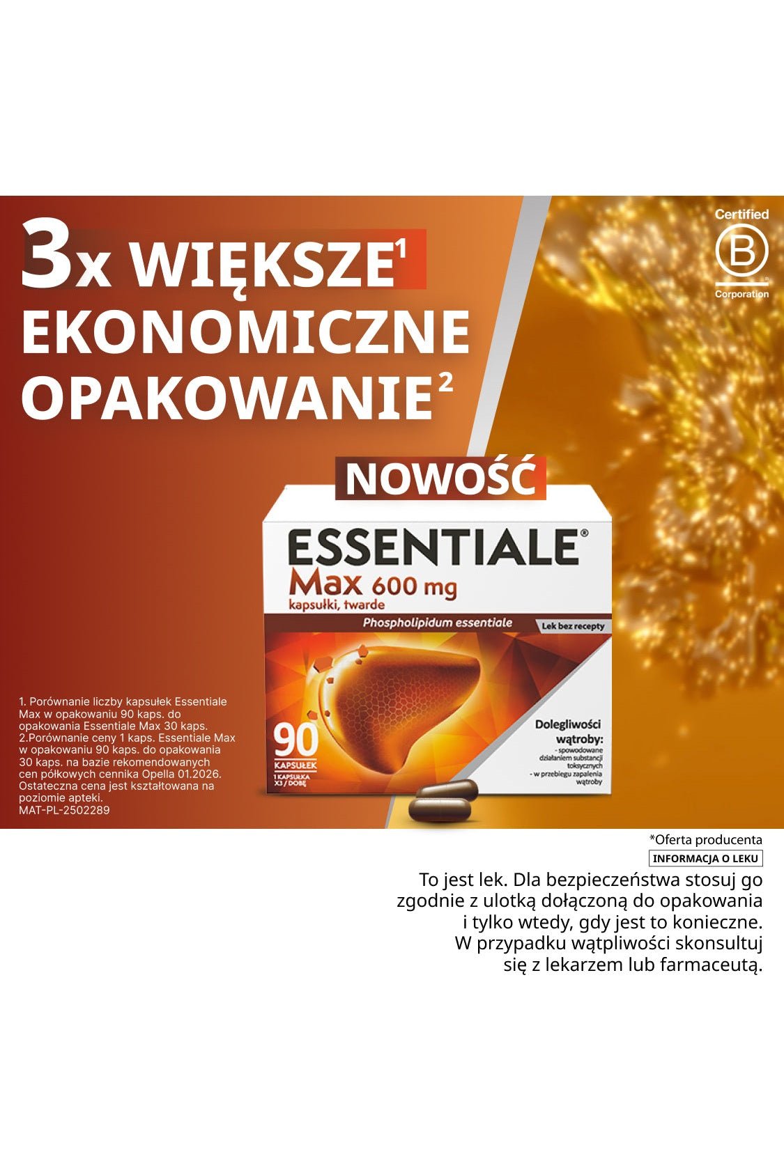 Essentiale MAX 90 CAPS - Double Strength 600 mg - My Health Oasis