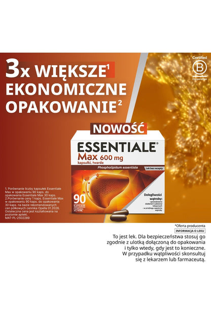 Essentiale MAX 90 CAPS - Double Strength 600 mg - My Health Oasis