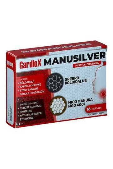 GardloX Manusilver Pastylki do ssania - 16 Pastilles - My Health Oasis