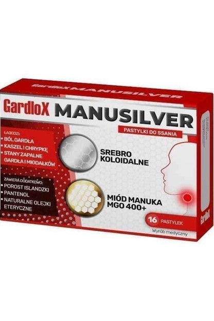 GardloX Manusilver Pastylki do ssania - 16 Pastilles - My Health Oasis