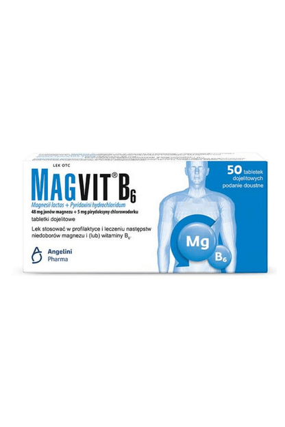 MagVit B6 – Magnesium Lactate & Vitamin B6 Enteric - Coated Tablets – 50 Tablets - My Health Oasis