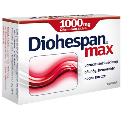 Diohespan max 1000 mg, 60 tabletek Diosminum – Diohespan max 1000 mg, 60 Tablets Diosmin
