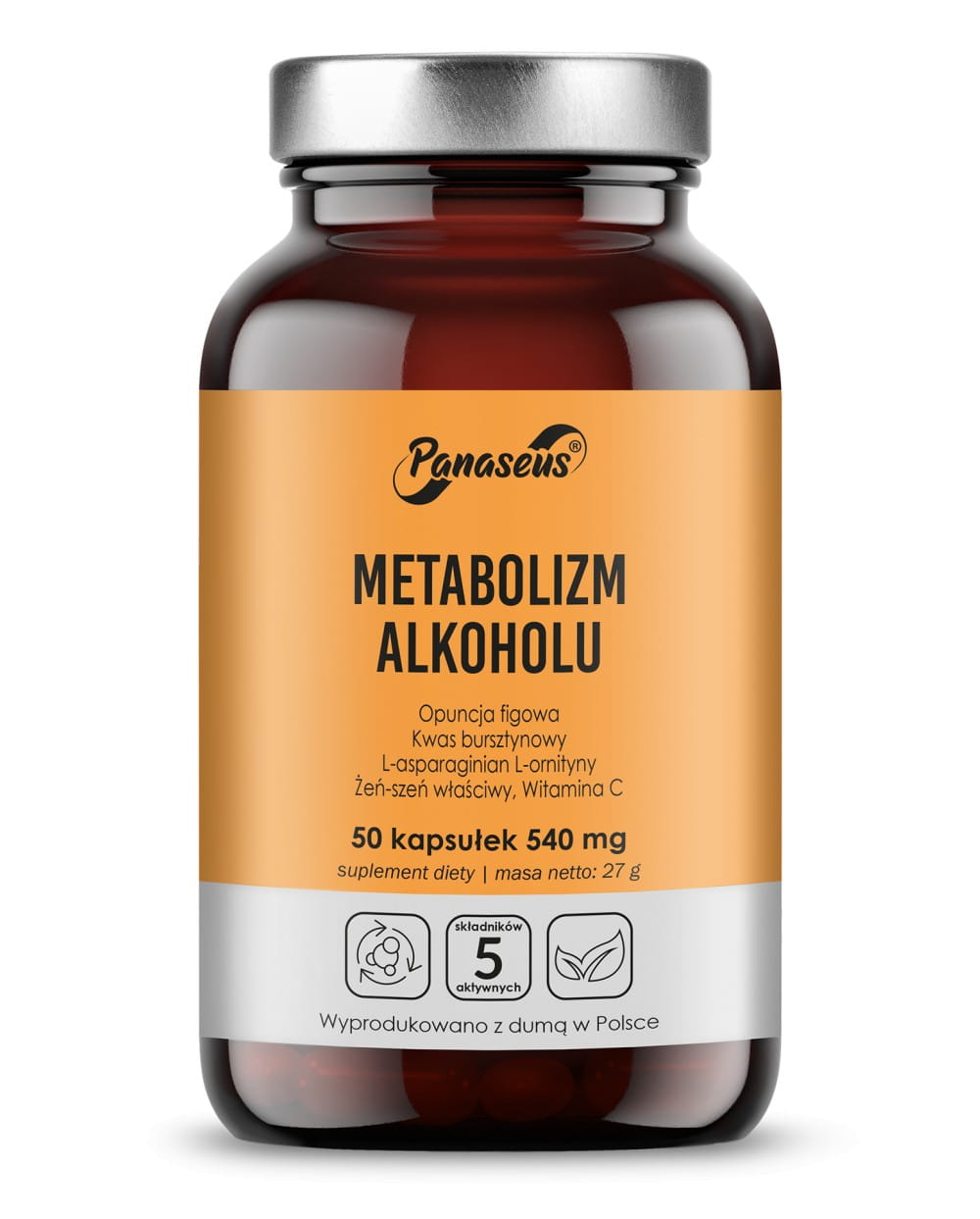 Panaseus Metabolizm Alkoholu 50 kapsułek 540 mg – Panaseus Alcohol Metabolism 50 capsules 540 mg