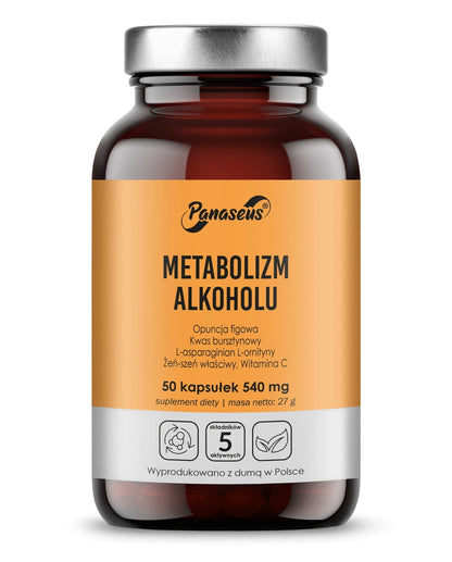 Panaseus Metabolizm Alkoholu 50 kapsułek 540 mg – Panaseus Alcohol Metabolism 50 capsules 540 mg