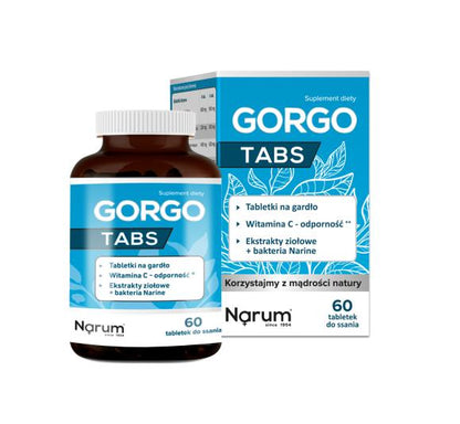 Narum Gorgo Tabs Tabletki na Gardło 60 Tabletek do Ssania – Narum Gorgo Tabs Throat Lozenges 60 Tablets