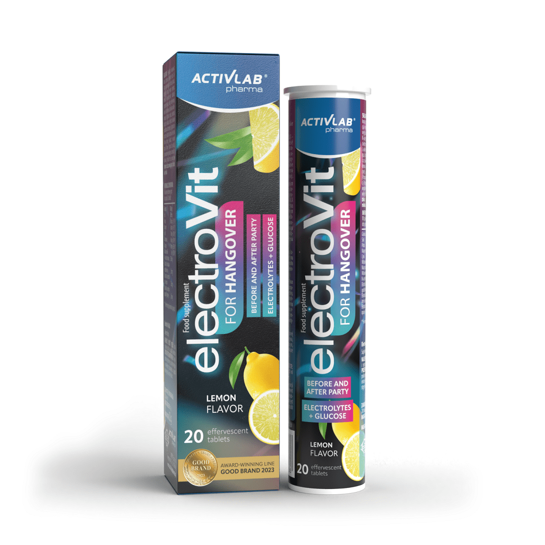 ActivLab Pharma ElectroVit Na Kaca Smak Cytrynowy 20 Tabletek Musujących – ActivLab Pharma ElectroVit Hangover Lemon Flavour 20 Effervescent Tablets