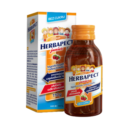 Herbapect Junior Syrop Bez Cukru 110g – Herbapect Junior Sugar-Free Syrup 110g