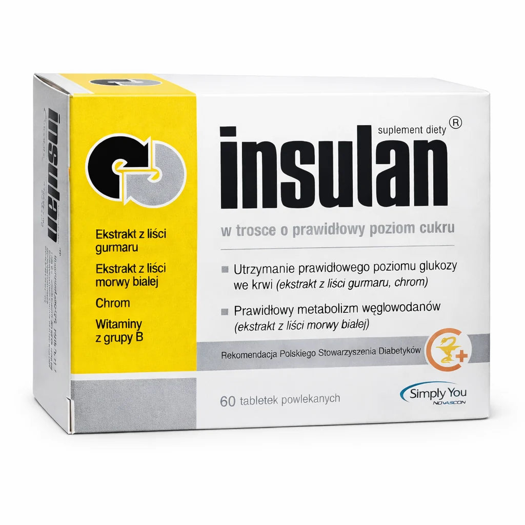 Insulan suplement diety 60 tabletek powlekanych – Insulan Dietary Supplement 60 Coated Tablets Blood Sugar Support