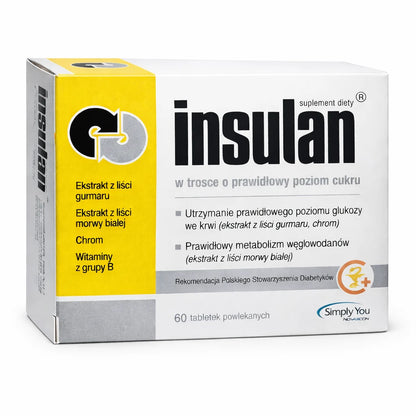 Insulan suplement diety 60 tabletek powlekanych – Insulan Dietary Supplement 60 Coated Tablets Blood Sugar Support