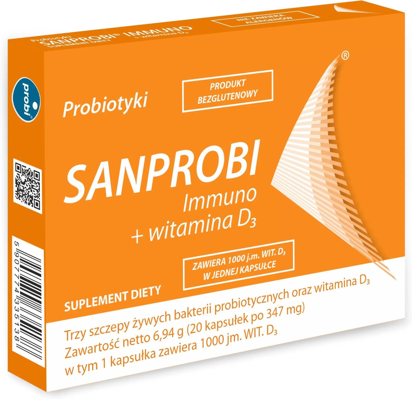 Sanprobi Immuno + witamina D3 20 kapsułek – Sanprobi Immuno + Vitamin D3 20 Capsules